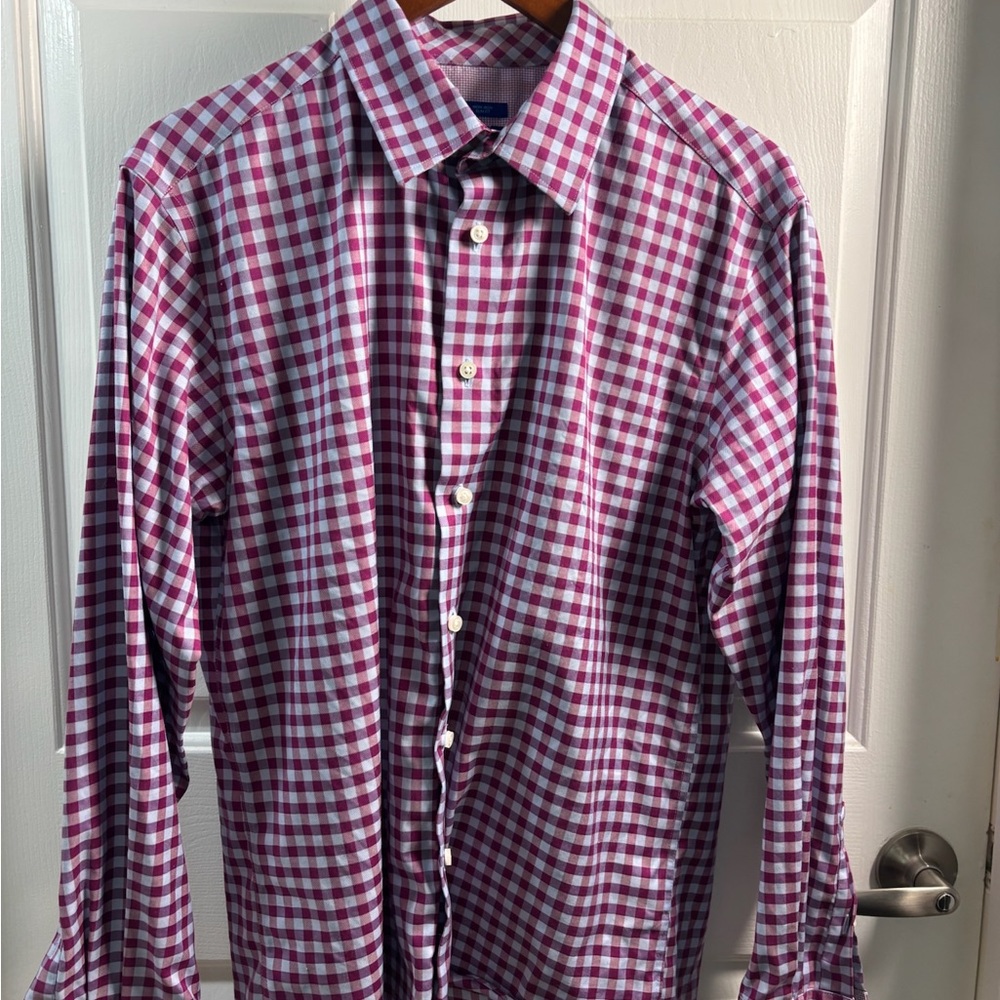 Egara Purple and White Casual Button Down Shirt